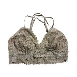 Aerie tan lace Unpadded lined pull over bralette large